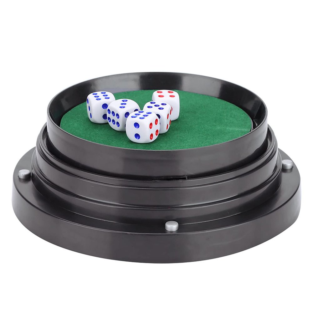 Alomejor Automatic Dice Cup,Transparent Electric Base for Bar Games,Bar Dice Holder for Party KTV Pub Enthusiasts
