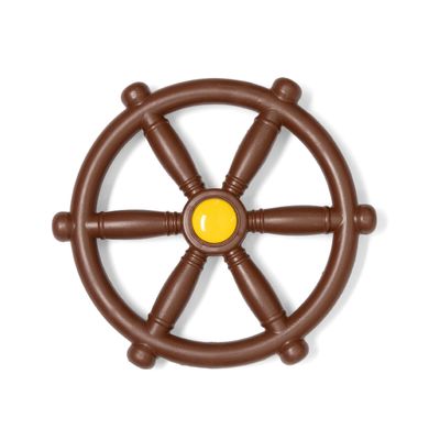 Barcaloo Kids Playground Pirate Ship Wheel Brown, Jungle Gym Steering Wheel Swing Set Accessories, Attachment for Backyard Treehouse, Jungle Gym or Swing Set