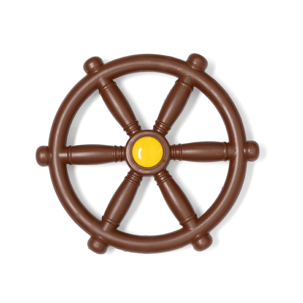 Barcaloo Kids Playground Pirate Ship Wheel  Brown, Jungle Gym Steering Wheel Swing Set Accessories, Attachment for Backyard Treehouse, Jungle Gym or Swing Set