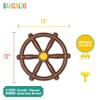 Barcaloo Kids Playground Pirate Ship Wheel  Brown, Jungle Gym Steering Wheel Swing Set Accessories, Attachment for Backyard Treehouse, Jungle Gym or Swing Set view 2