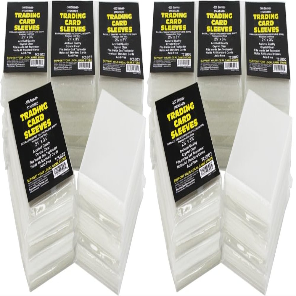 (10 Packs) TCSB02 Polypropylene Trading Card Sleeves - Each Pack Holds 500 Cards
