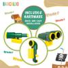 Barcaloo Playhouse Accessories for Kids, Outdoors Playground Sets for Backyards with Telescope, Periscope & Pirate Playset Binoculars Attachments, Backyard Treehouse, Jungle Gym and Swing Set view 3