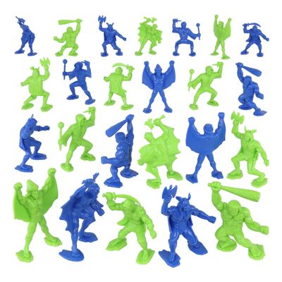 Tim Mee Toy TimMee Legendary Battle Fantasy Figures - 3 inch Blue vs Lime Green 24pc Set USA