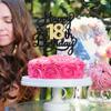 1Pc 18th Happy Birthday Cake Topper Glitter Cheers to 18 Years Birthday Cake Pick Cake Decoration for 18th Party Decoration Supplies Black Gold view 4