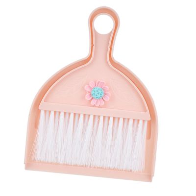 Mini Broom with Dustpan Miniature Sweeping House Tool Toy Set Housekeeping Play Set for Kindergarten Age 3-6 Years Old, Pink