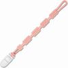 Silicone Pacifier Clip with 4 Teething Textures, One-Piece Patented Design, Dishwasher Safe, Secure Plastic Clip, Fits All Pacifiers, Babys Aid (Blush) view 1