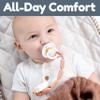 Silicone Pacifier Clip with 4 Teething Textures, One-Piece Patented Design, Dishwasher Safe, Secure Plastic Clip, Fits All Pacifiers, Babys Aid (Blush) view 2