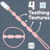 Silicone Pacifier Clip with 4 Teething Textures, One-Piece Patented Design, Dishwasher Safe, Secure Plastic Clip, Fits All Pacifiers, Babys Aid (Blush) view 3