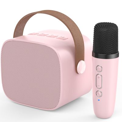 MEGUO Mini Karaoke Machine,Funny Toys Christmas Birthday Gifts for Kids Age 4-12 Girls,Boys,Adults, Karaoke Microphone Toys for 4,5,6,7,8,9,10,11,12+ Year Old Girls Boys (Pink 1 Mic)
