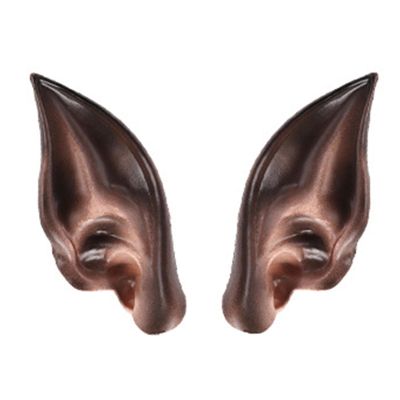 lamphle 2Pcs Halloween Cosplay Elf Ears Colored Elf Ears for Women, Realistic Pointy Fairy Ears Elf Ears Cosplay Soft Elastic Pointed Eco-Friendly Halloween Party Photography Prop Black One Size