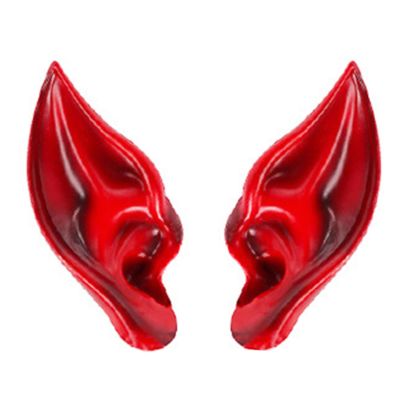 lamphle 2Pcs Halloween Cosplay Elf Ears Colored Elf Ears for Women, Realistic Pointy Fairy Ears Elf Ears Cosplay Soft Elastic Pointed Eco-Friendly Halloween Party Photography Prop Red One Size