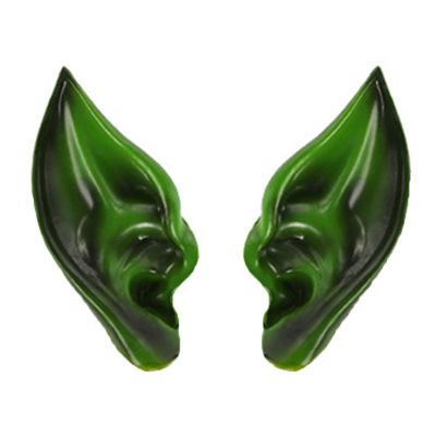 lamphle 2Pcs Halloween Cosplay Elf Ears Colored Elf Ears for Women, Realistic Pointy Fairy Ears Elf Ears Cosplay Soft Elastic Pointed Eco-Friendly Halloween Party Photography Prop Green One Size