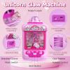 Marlrin Claw Machine for Kids, Mini Vending Machine Girls Unicorn Toys, Candy Grabber Prize Dispenser with Sound & 20 Mini Plush Toys, Electronic Arcade Game Indoor Toy for Home Party Birthday Gifts view 2