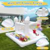 White Bounce House with Blower, 9x9x7FT Inflatable Castle with Slide & Ball Pit, Wedding Party Decoration & Kids Indoor Outdoor Jumping House view 2