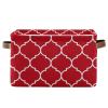 Emelivor Red White Storage Basket Bins Decorative Toy Laundry Basket Organization with Handles for Home Boys Girls Office Closet Shelf Nursery Baskets,1 pcs view 1