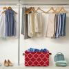 Emelivor Red White Storage Basket Bins Decorative Toy Laundry Basket Organization with Handles for Home Boys Girls Office Closet Shelf Nursery Baskets,1 pcs view 4
