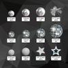 Disco Ball Cake Topper Mirror Balls Cake Decorations with Silver Stars Cake Topper for 70s 80s Disco Dance Saturday Night Fever Birthday Supplies (Style 1) view 2