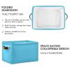 Emelivor Blue Light Storage Basket Bins Foldable Toy Baskets Organization with Handles Laundry Hamper for Living Room Clothes Nursery Closet Shelf Playroom,2 pcs view 2