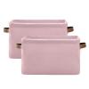 Emelivor Pink Storage Basket Bins Decorative Toy Organizer Bins Laundry Hamper Baskets with Handles for Playroom Living Bed Room Office Clothes Nursery,2 pcs view 1