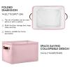 Emelivor Pink Storage Basket Bins Decorative Toy Organizer Bins Laundry Hamper Baskets with Handles for Playroom Living Bed Room Office Clothes Nursery,2 pcs view 2