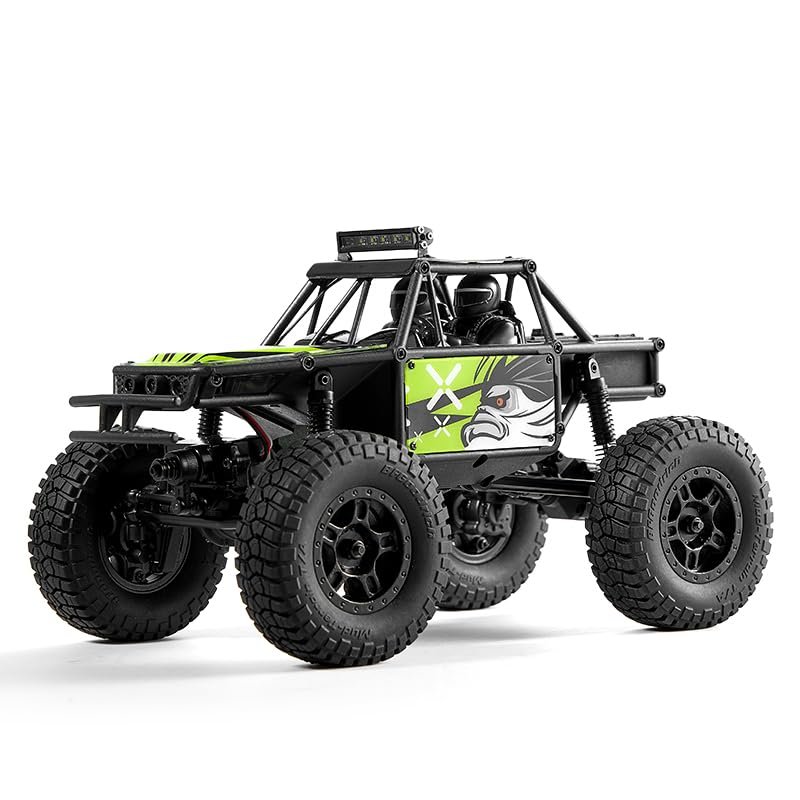 BEEZRC FMS 1/24 RC Crawler Lemur RTR FCX24 4WD 2.4GHz RC Rock Truck Offroad Mini Model Car Hobby Grade Remote Control Car with LED Lights (Green) FMS12404RTRGN