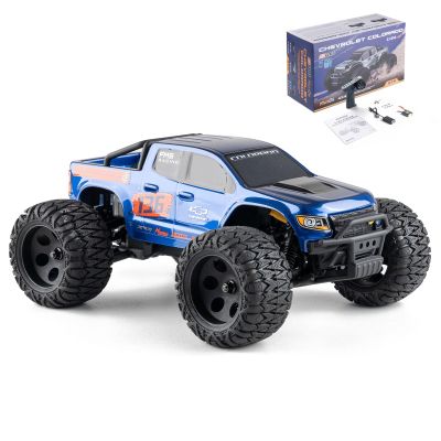 BEEZRC FMS 1/24 RC Monster Truck Colorado FMT24 Fast Drift RC Car Licensed Chevy RC Offroad RTR Electric Hobby Radio Controlled Truck 4x4 Waterproof High Speed Remote Control Car for Adults (Blue)