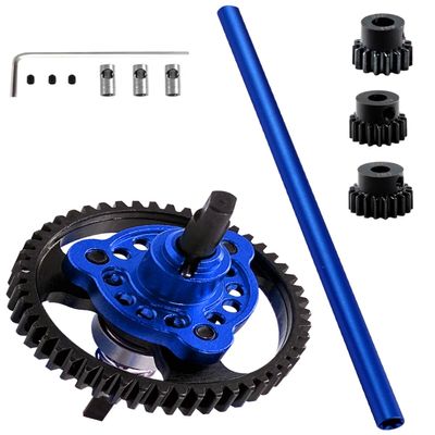 52T Metal Slipper Clutch Spur Gear&Center Drive Shaft Upgrades Part for 1/10 Slash 4X4 VXL,ARRCat Full Metal 52T (32-Pitch) Spur Gear Differential Gear w/ 19T 17T 15T Pinions,Navy Blue