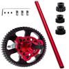 54T Metal Slipper Clutch Spur Gear&Center Drive Shaft Upgrades Part for 1/10 Slash 4X4 VXL,ARRCat Full Metal 54T (32-Pitch) Spur Gear Differential Gear w/ 19T 17T 15T Pinions,Red view 1