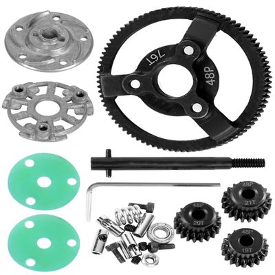 76T Metal Slipper Clutch Spur Gear Upgrades Part for 1/10 Slash 2WD VXL,ARRCat Metal 76T (48-Pitch) Spur Gear Differential Gear and 21T 20T 19T Pinions Gear Set