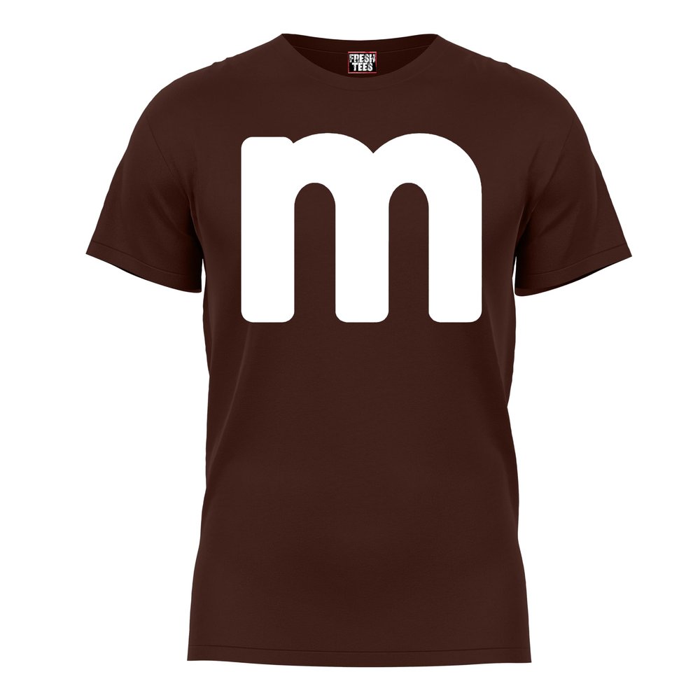 Unisex Youth Letter M Halloween Costumes T-Shirt for Boys/Girl | Funny Cool Graphic Tee Shirts Idea (XX-Large,Brown)