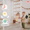 Woodandhearts Giant Bridge Swedish Ladder Indoor Playground, Montessori Climbing Set, Indoor Jungle Gym for Toddlers (Single Rope Swing with Round Seat) view 3