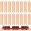 Liliful Pack of 16 Wooden Train Track Expansion Male-Male Female-Female Train Track Compatible with Most Trains Tracks(Straight) view 1