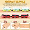 Liliful Pack of 16 Wooden Train Track Expansion Male-Male Female-Female Train Track Compatible with Most Trains Tracks(Straight) view 3
