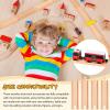 Liliful Pack of 16 Wooden Train Track Expansion Male-Male Female-Female Train Track Compatible with Most Trains Tracks(Straight) view 4