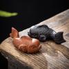 YTDJJWLS 3.1" One Pair Zisha Tea Pet Fish Carved Statue Couple Lover Tea Play Carp view 1