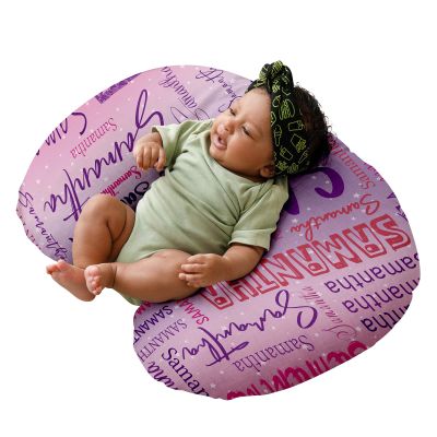 Custom Name Nursing Pillow Cover, Multi-Fonts Name Design Standard Size for Nursing, Ultra Soft Breastfeeding Pillowcase for Baby Toddler Kids Neutral Gift Purple(23"x19)