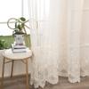 HooHero Modern Gorgeous Kids Baby Sheer Curtains Living Room Bedroom Drape Fabic Floral Embroidery Design Voile Living Room view 2