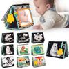 TINITIGIES Tummy Time Mirror for Babies - High Contrast Baby Mirror Book with Silicone Teether & Crinkle Pages - Tummy Time Toys for Babies 0 3 6 9 Months view 1