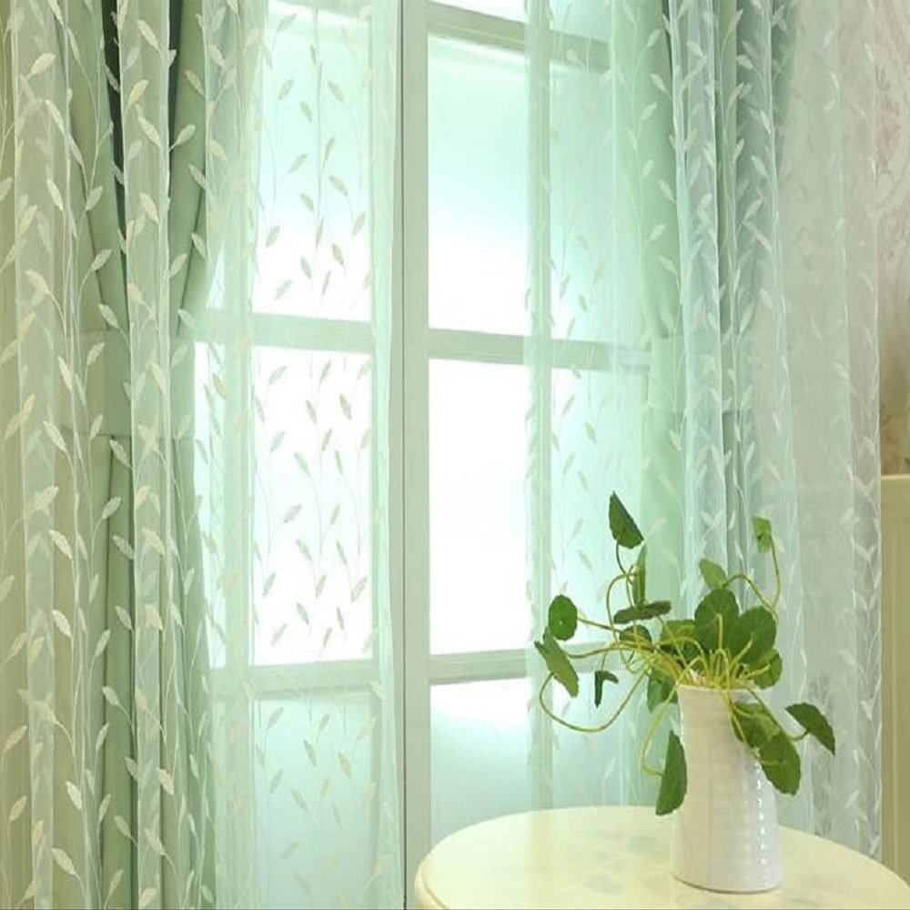 HooHero Countryside Style Gorgeous Kids Baby Sheer Curtains Living Room Bedroom Drape Fabic Embroidered