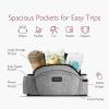 Momcozy Hip Seat Baby Carrier - Adjustable Waistband with Original 3D Belly Protector & EVA Massage Board, Ergonomic Carrier with Various Pockets for Newborns & Toddlers up to 45lbs (Grey, Large) view 3