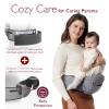 Momcozy Hip Seat Baby Carrier - Adjustable Waistband with Original 3D Belly Protector & EVA Massage Board, Ergonomic Carrier with Various Pockets for Newborns & Toddlers up to 45lbs (Grey, Large) view 4