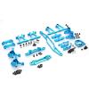 Chanmoo RC TT-02 Full Set Upgrade Kit Aluminum Drive Shaft Swing Arm Steering Cup CVD Bumper Motor Base Suspension Arms For Tamiya TT02 Upgrade Part 1/10 On Road Touring Rally Racing Car (Blue 11PCS) view 1