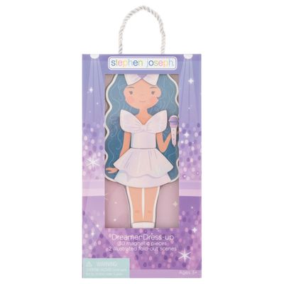 Stephen Joseph, Magnetic Dress Up Dolls, 30 pc Magnetic Travel Play Set  Pretend Play Magnetic Dress Up Dolls, Ideal for Ages 3 4 5  Travel Game for Kids, Dreamer