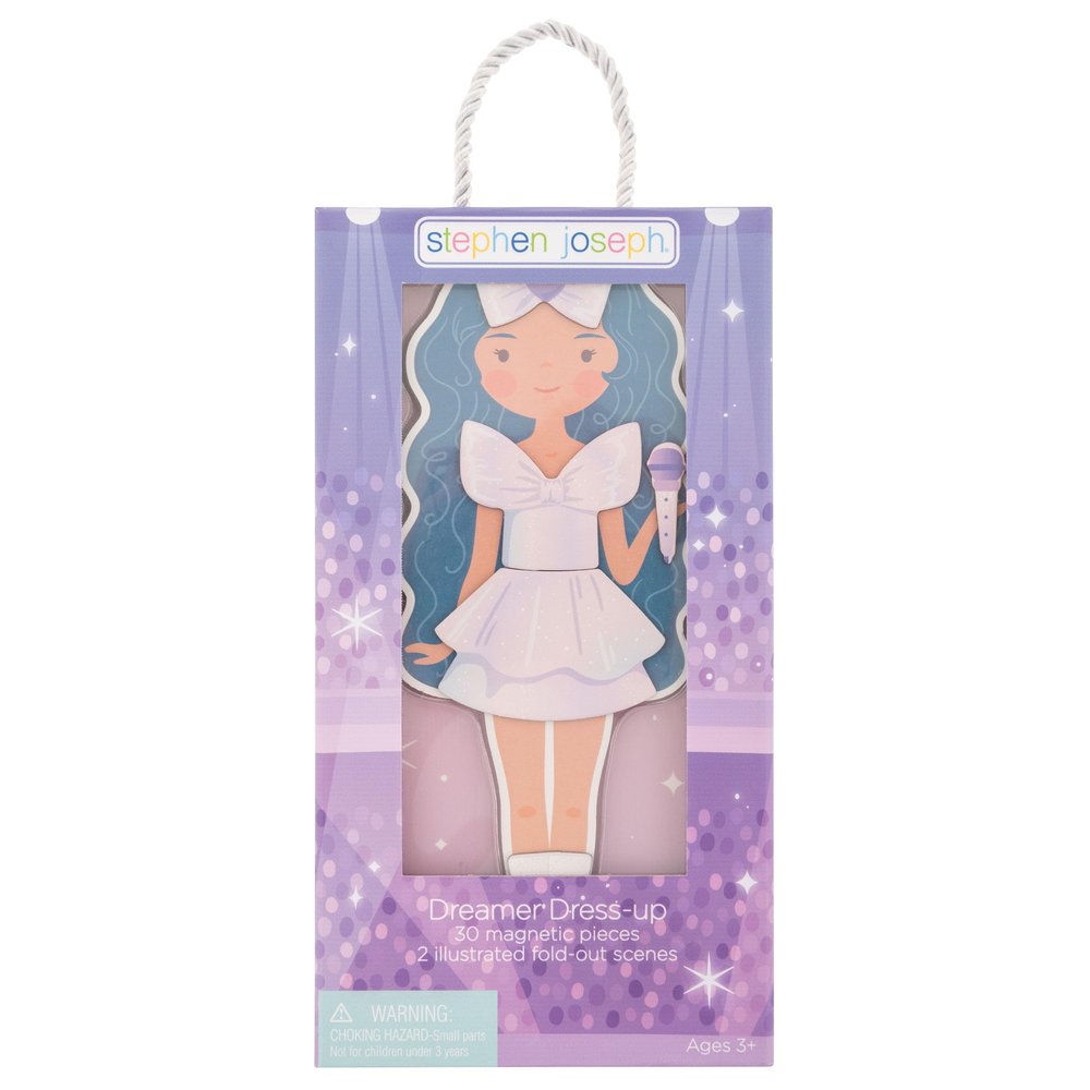 Stephen Joseph, Magnetic Dress Up Dolls, 30 pc Magnetic Travel Play Set  Pretend Play Magnetic Dress Up Dolls, Ideal for Ages 3 4 5  Travel Game for Kids, Dreamer
