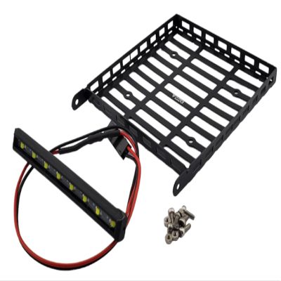 NHX RC Mini Roof Luggage Rack w/LED Light Bar Type 1 for SCX24 / TRX-4M