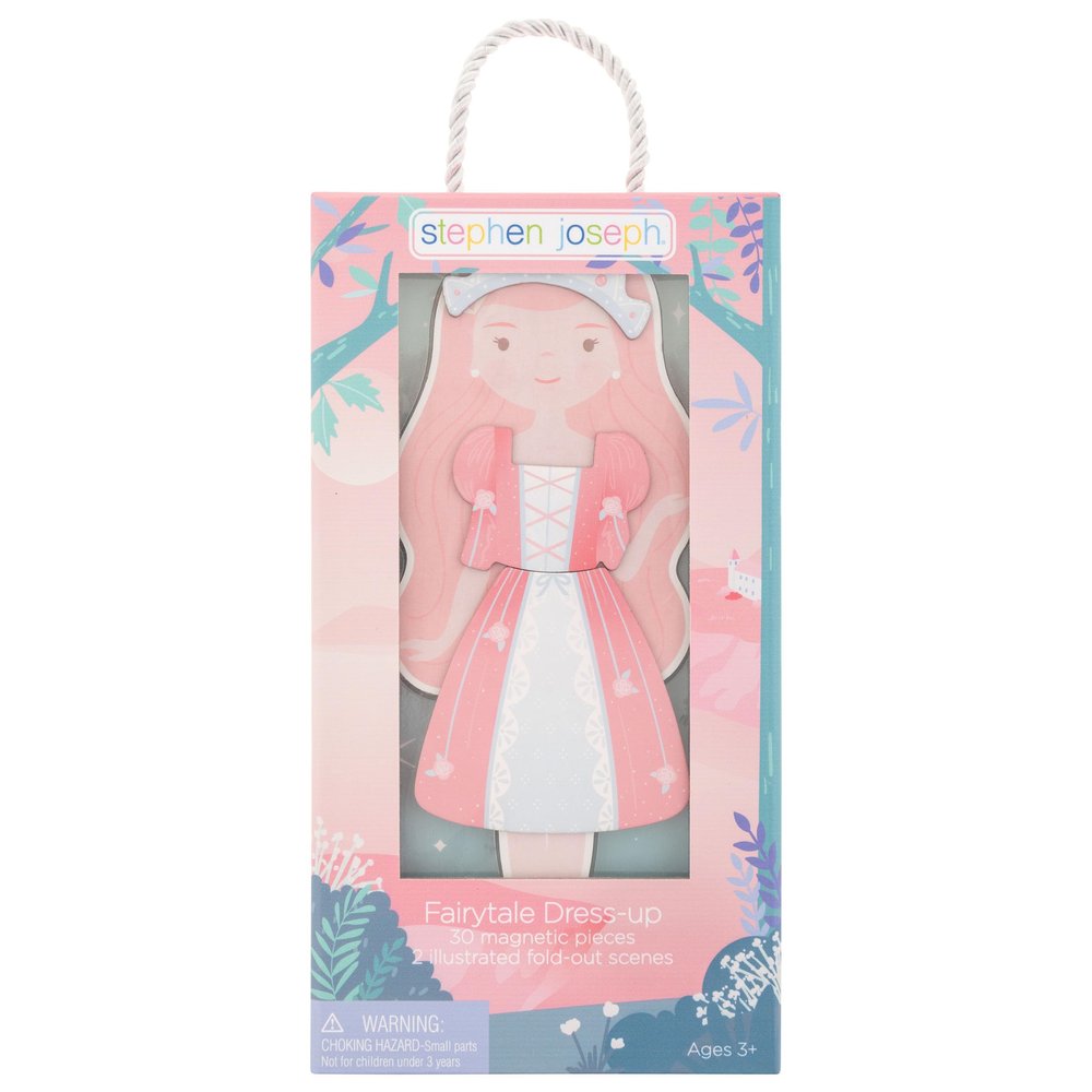 Stephen Joseph, Magnetic Dress Up Dolls, 30 pc Magnetic Travel Play Set Pretend Play Magnetic Dress Up Dolls, Ideal for Ages 3 4 5 Travel Game for Kids, Fairytale