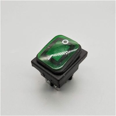 FFIME Switch Rocker Switch KCD4 20A/250V 4 Pin DPST IP67 Sealed Waterproof Rocker Switch with LED 12V 24V 110V 220V 30x22 (Color : Green, Size : 6 Pin)