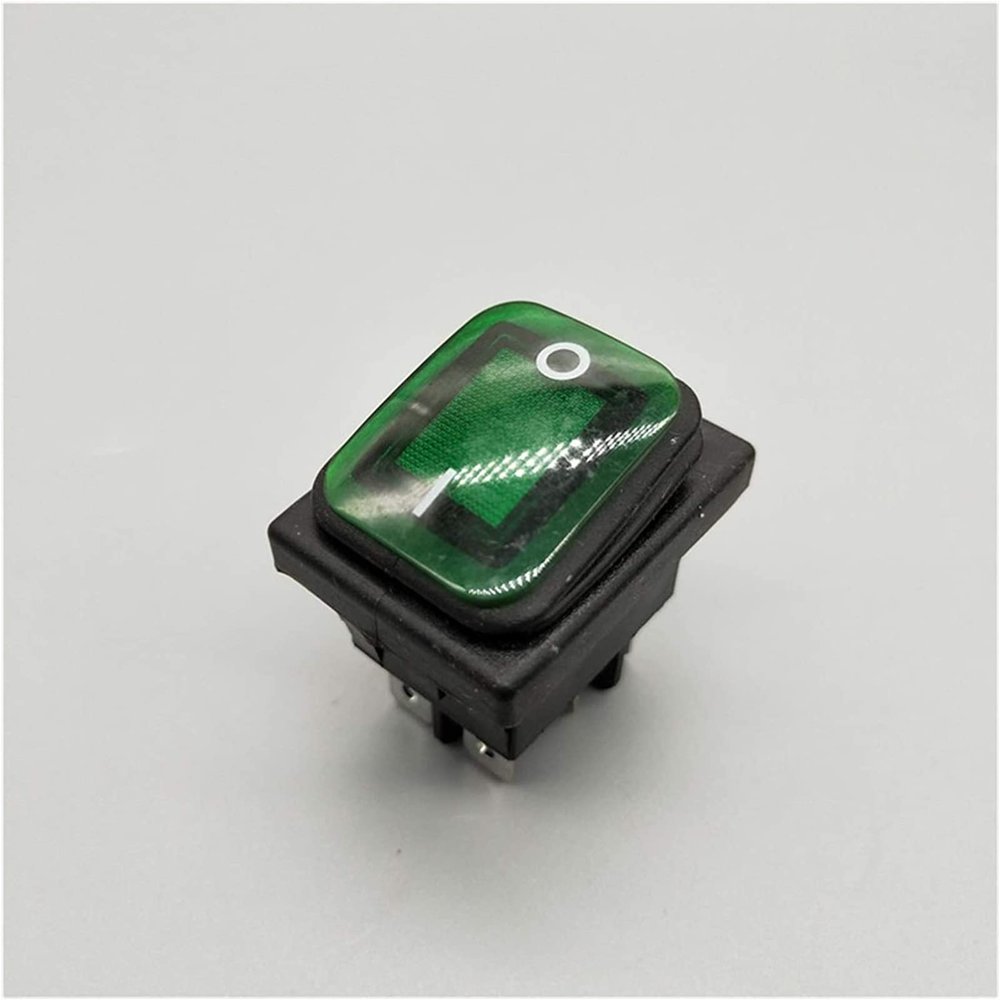 FFIME Switch Rocker Switch KCD4 20A/250V 4 Pin DPST IP67 Sealed Waterproof Rocker Switch with LED 12V 24V 110V 220V 30x22 (Color : Green, Size : 6 Pin)