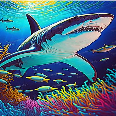 70 Pieces Puzzles for Adult - Cartoon Sea Shark - Marine Animal Jigsaw Puzzle 70 Pieces, for Any Age - Each Piece is Unique - Best Gifts for Birthday Party - Exercise Brain Power