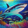 70 Pieces Puzzles for Adult - Cartoon Sea Shark - Marine Animal Jigsaw Puzzle 70 Pieces, for Any Age - Each Piece is Unique - Best Gifts for Birthday Party - Exercise Brain Power view 1